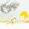 Herzförmiger Badezusatz Cedarwood und Orange mit einer Orangenscheibe von INUANA